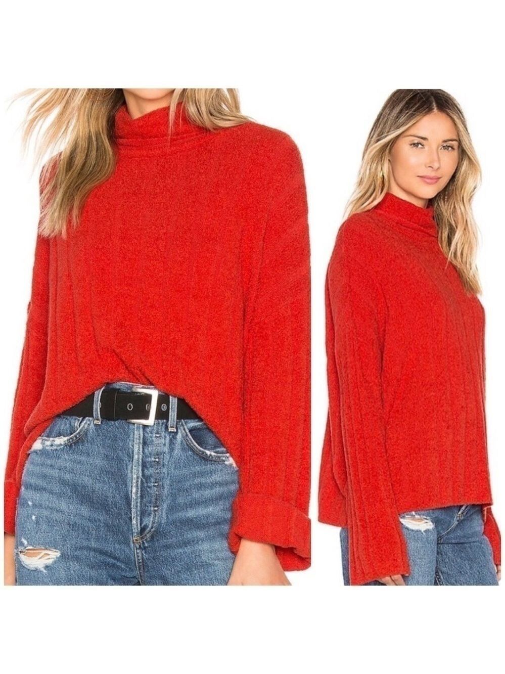 REVOLVE Tularosa Seta Ribbed Turtleneck Sweater in Red